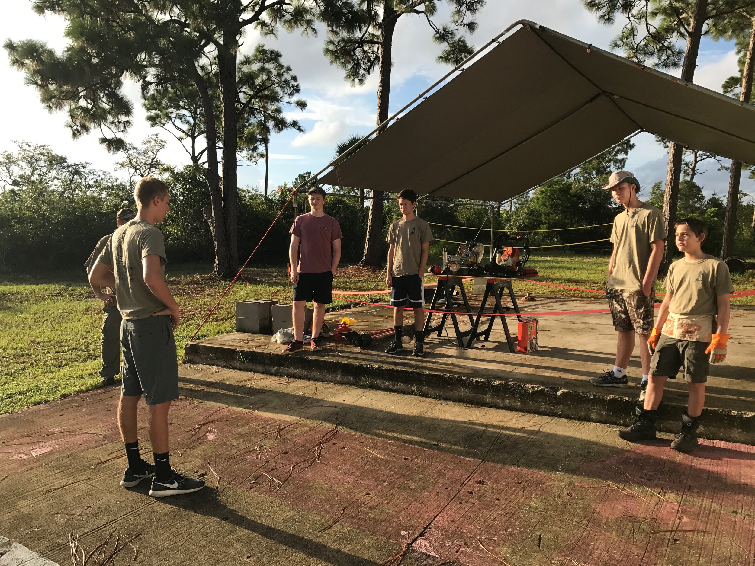 Over 240 hours were donated by 12 Boy Scout members, and 4 others.