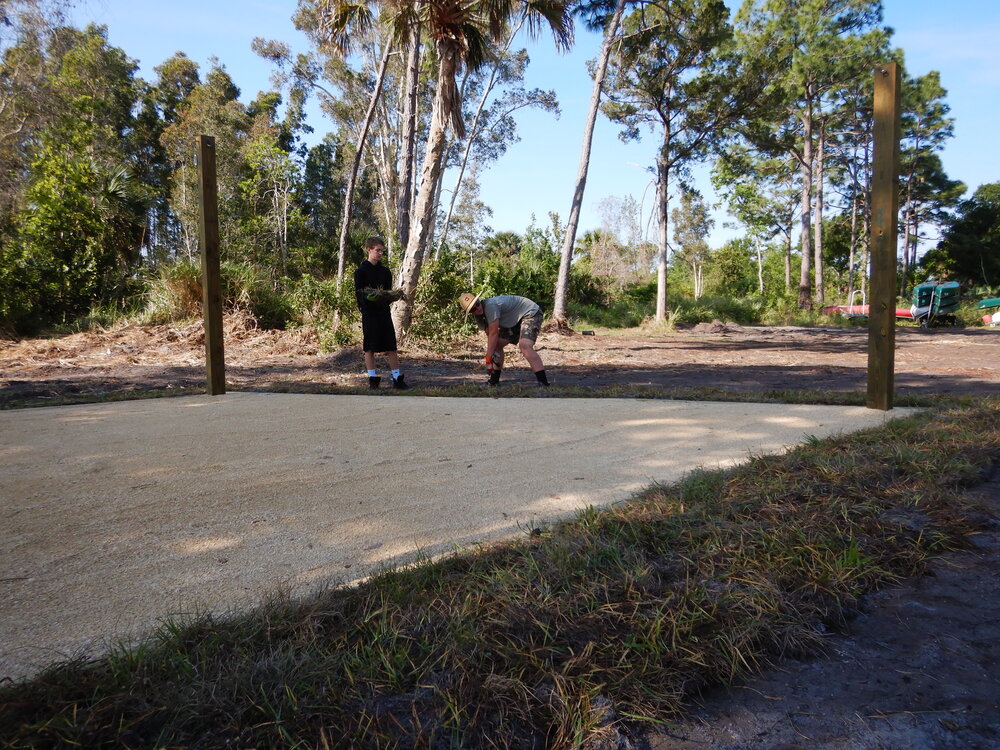 Placing Sod around the Pavilion