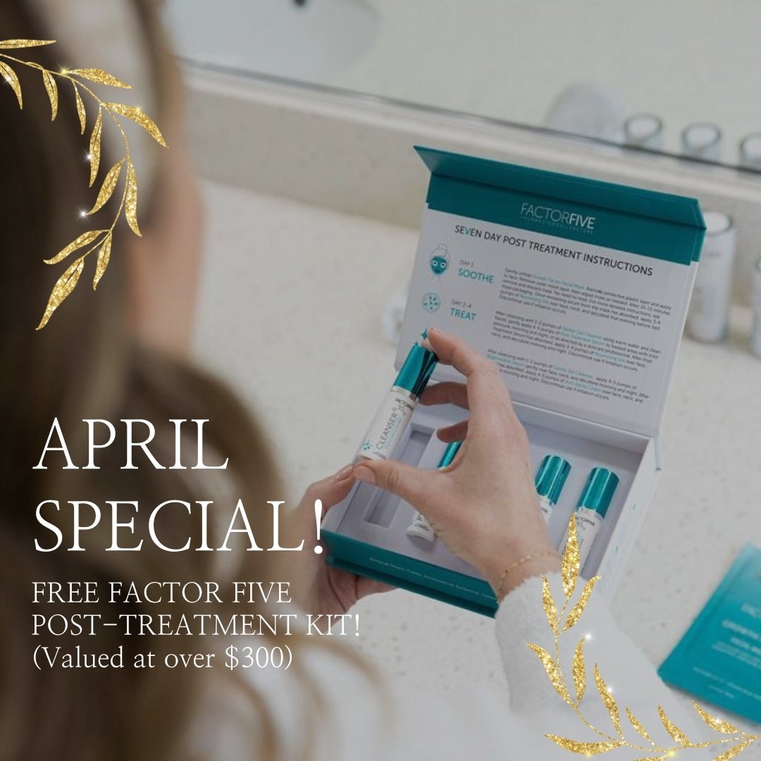 This April, elevate your skincare game to royalty status! Book your Royal PRP Facial and receive the luxurious FACTORFIVE Post-Treatment kit absolutely FREE. 

🌟 Embrace the magic of rejuvenation with our PRP facial, designed to renew your skin from