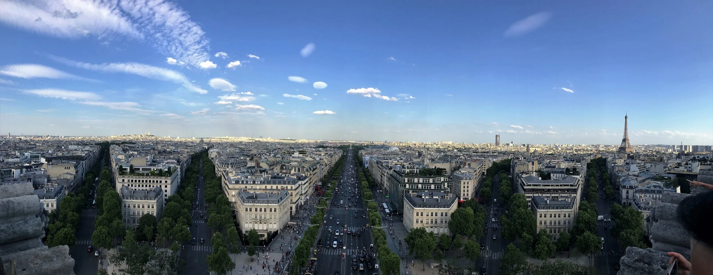 View from atop the Arc De Triomphe