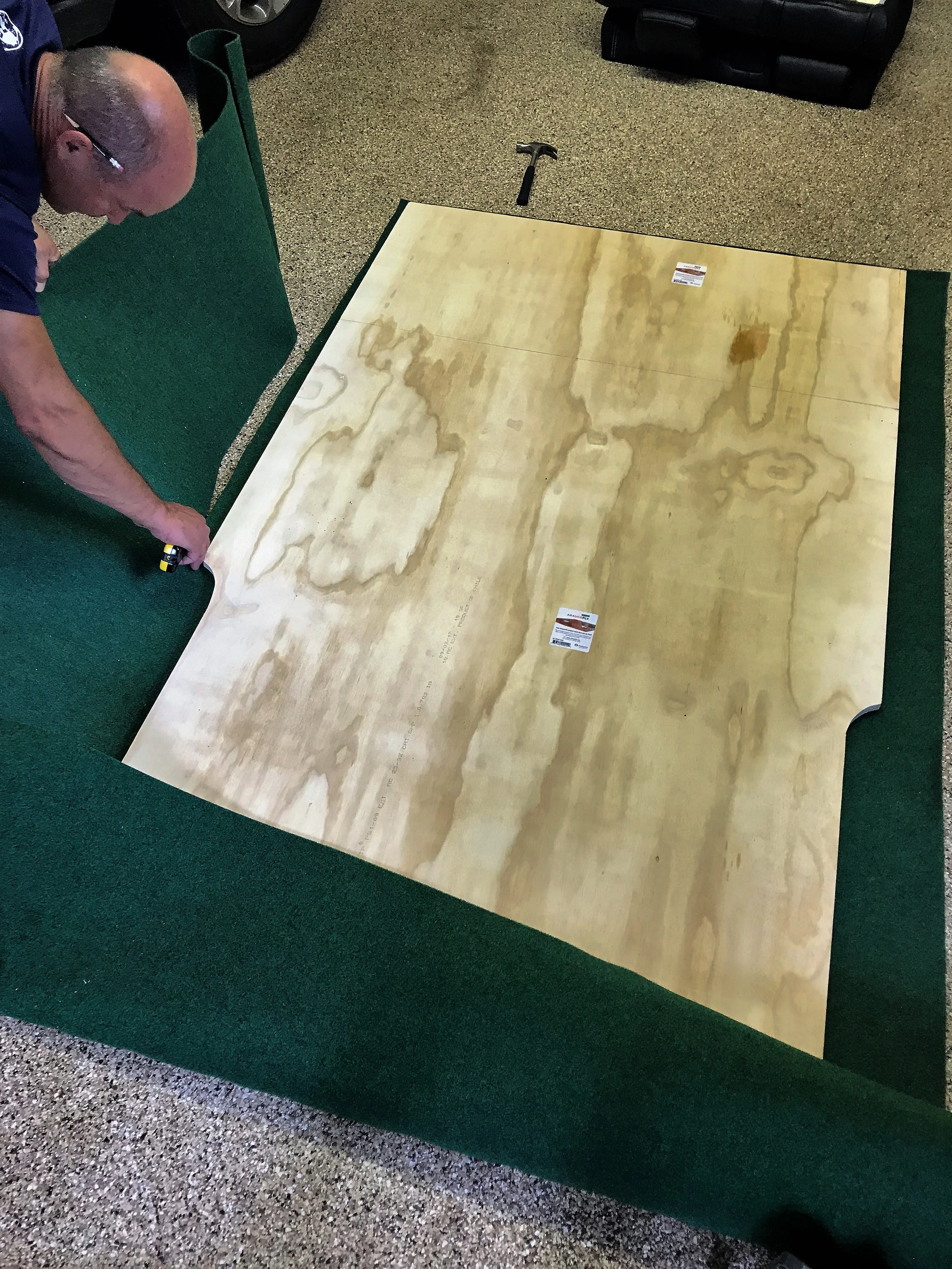 Cutting our felt