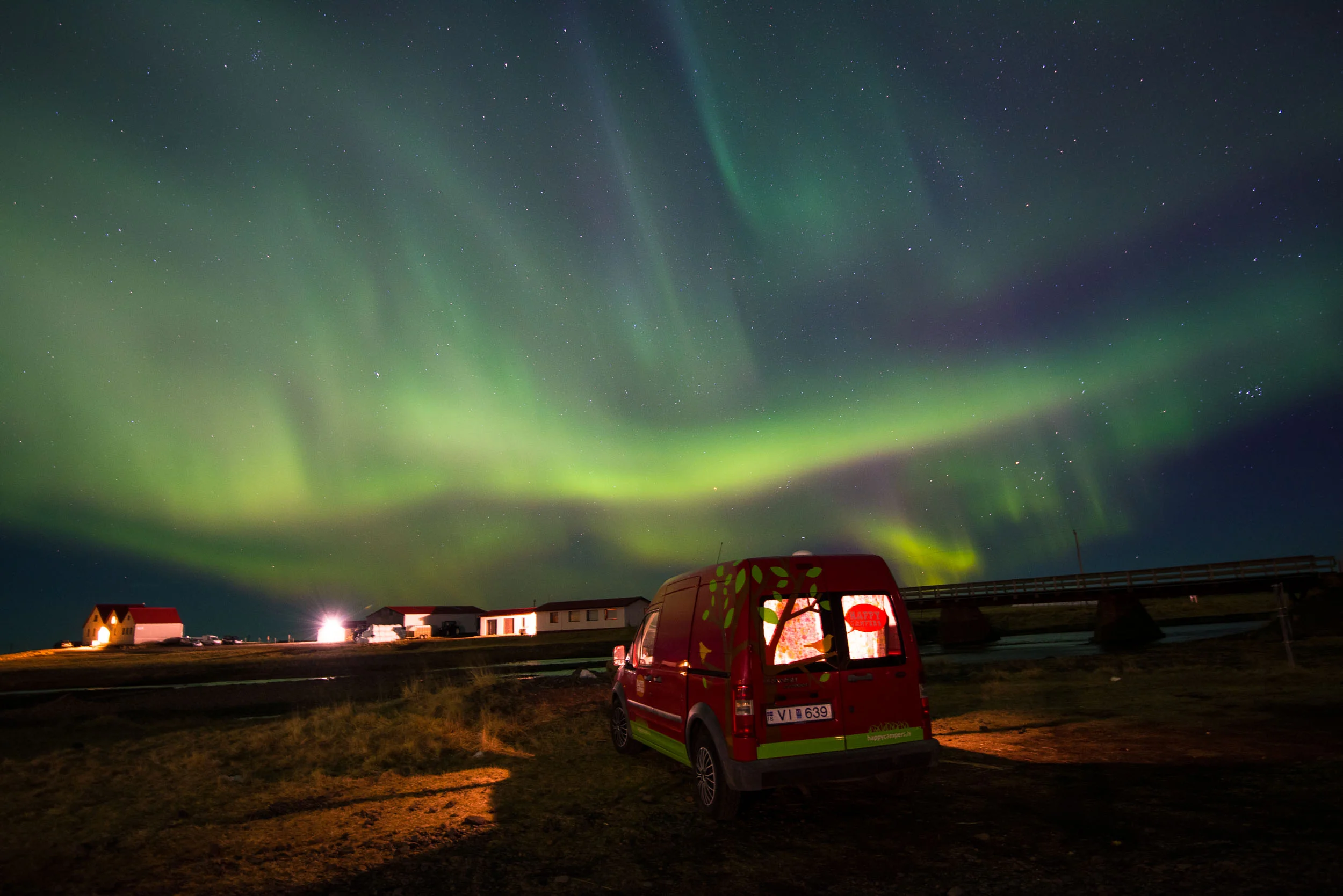 Our first night and Iceland left a light on for us...