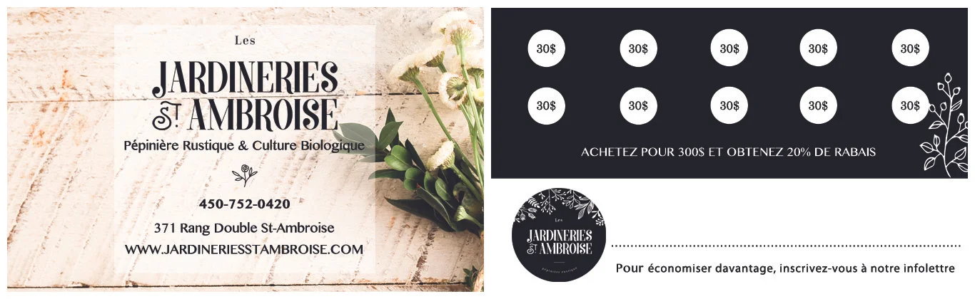La carte fidélité des Jardineries St-Ambroise permet d'économiser en boutique et au centre jardin.