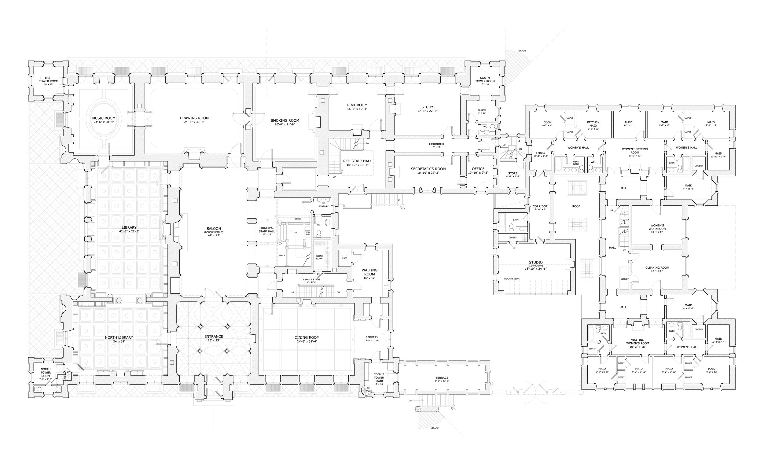 filoli mansion floor plan Highclere downton abbey - Beautiful Room