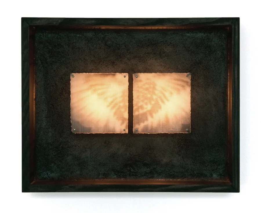 Saint Mark's Square II , 2008 Wood box, photography, encaustic, steel and lights 8.25" x 10.25" x 3.5"