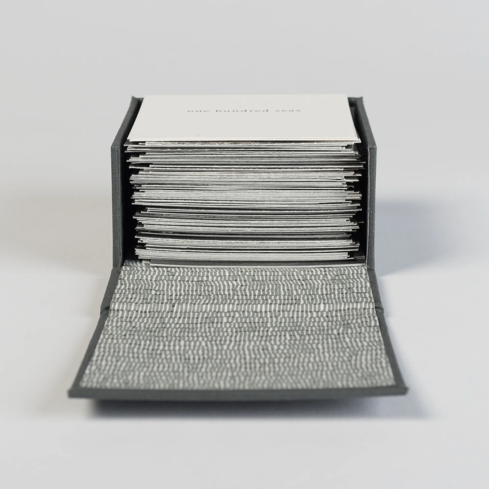 one hundred seas , 2017 100 hand painted images - archival pigment print, graphite, wax - in a custom clamshell box Cover Artwork by Samantha Bates Box Design by Lucang Huang edition of 5