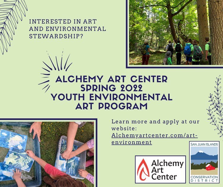 Do you know a young person who is interested in art and the environment?  Alchemy Art Center and the Conservation District are launching an exciting new program for middle school and high school age kids this spring, free of charge!  Applications clo