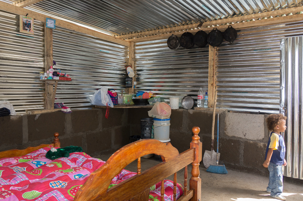 new home and bed for a family in Cristo Rey