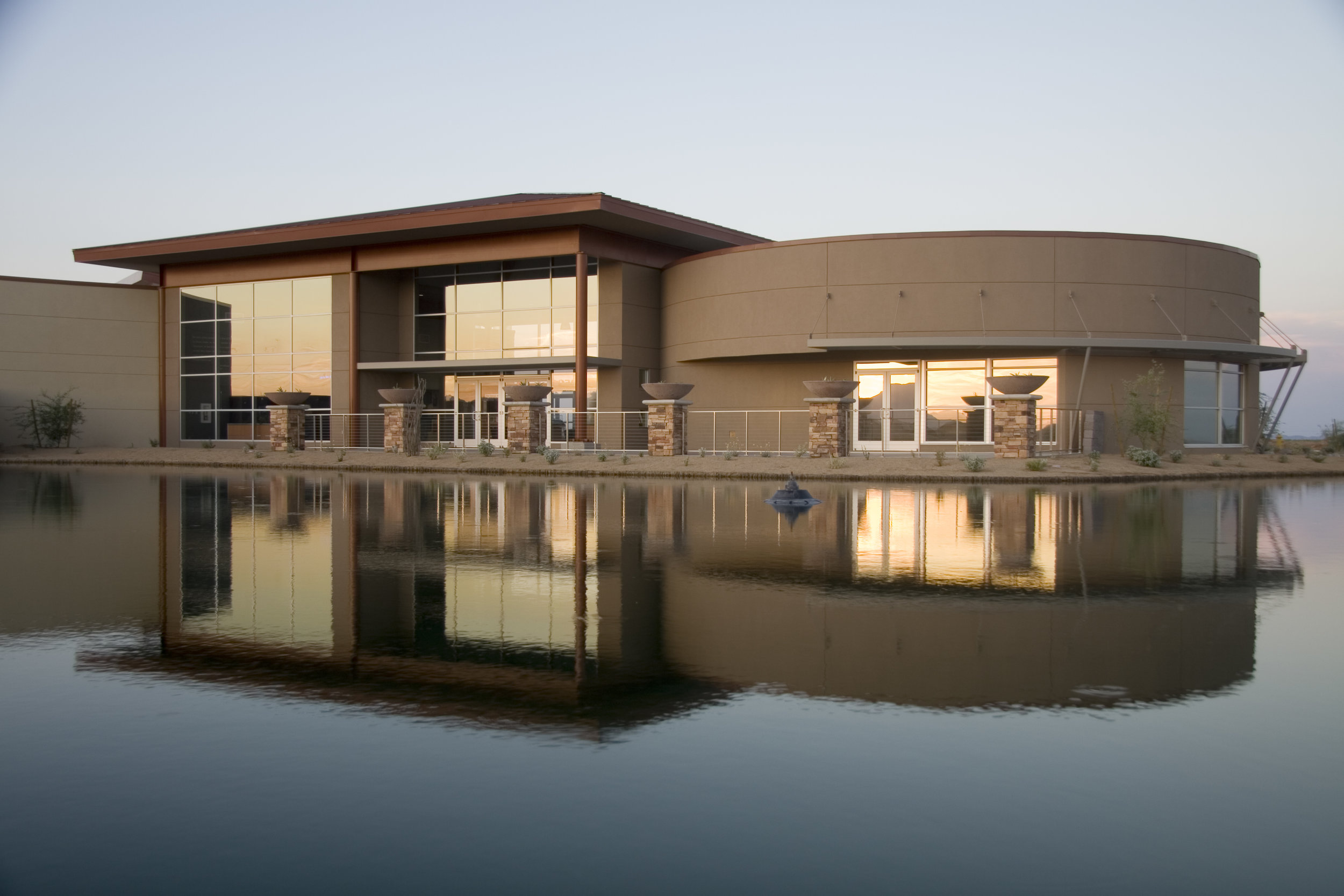 global water pond with reflection at sunset.jpg