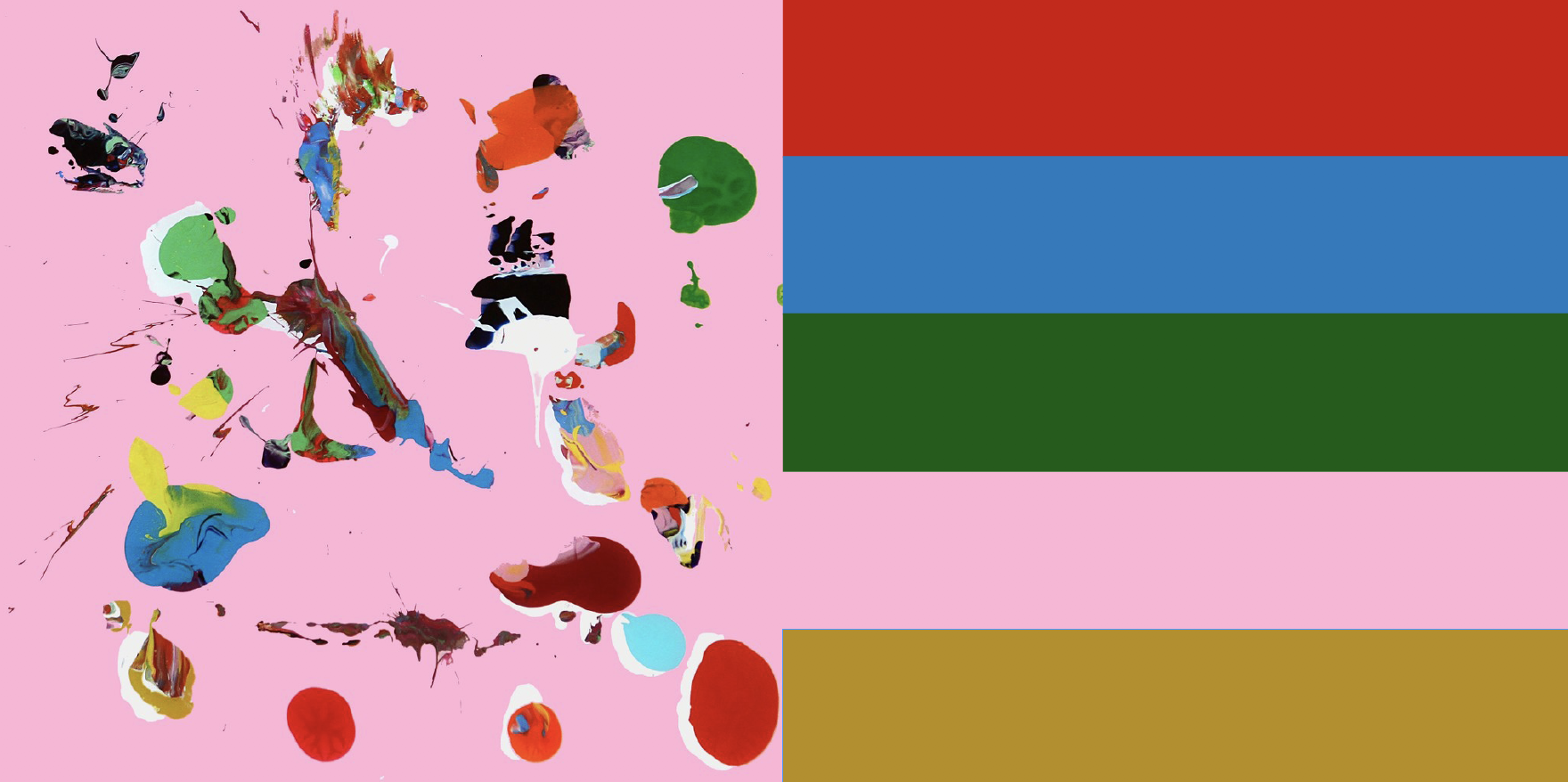 ATLAS (pink) by artist Santiago Picatoste inspired the colour palette