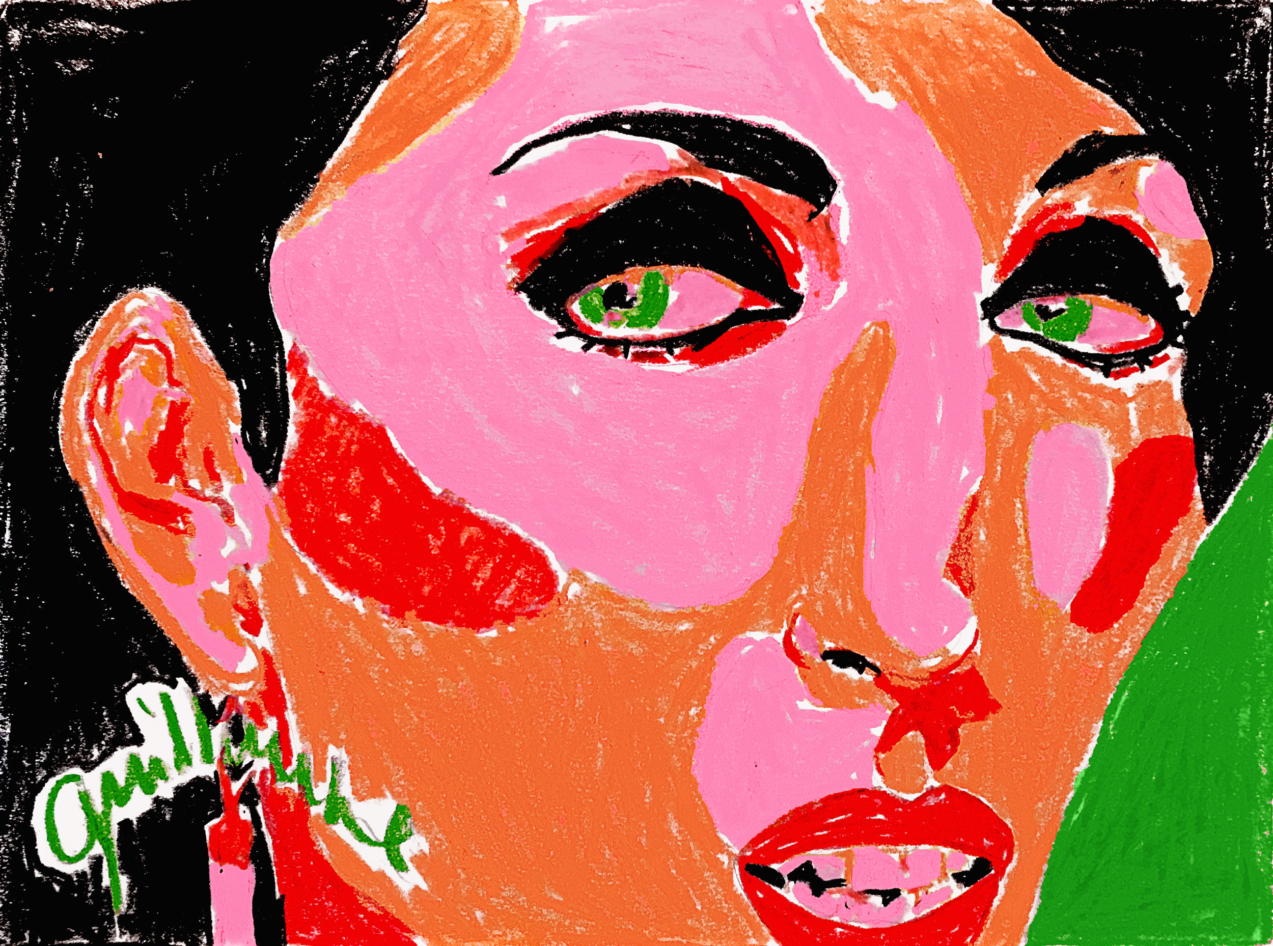 Ugly Beautiful, Rossy de Palma (Almodovar’s muse) — Pastel on paper