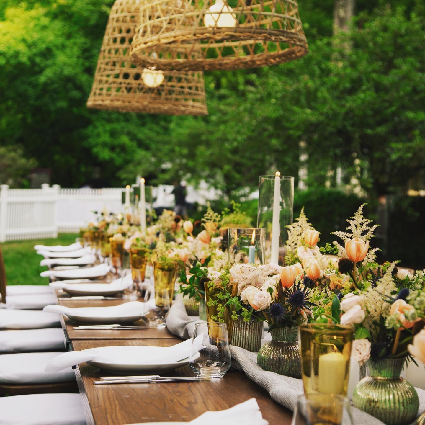 Your backyard can be magical. Let us show you how. #sebass 
.
.
.
#outdoors #sebassevents #lighting #floral #rentals #tabledecor #dinner #candles #budvases #events #safeandsocial #bettertogether @onthemarcevents @shindiglighting @partyrentalltd @lela