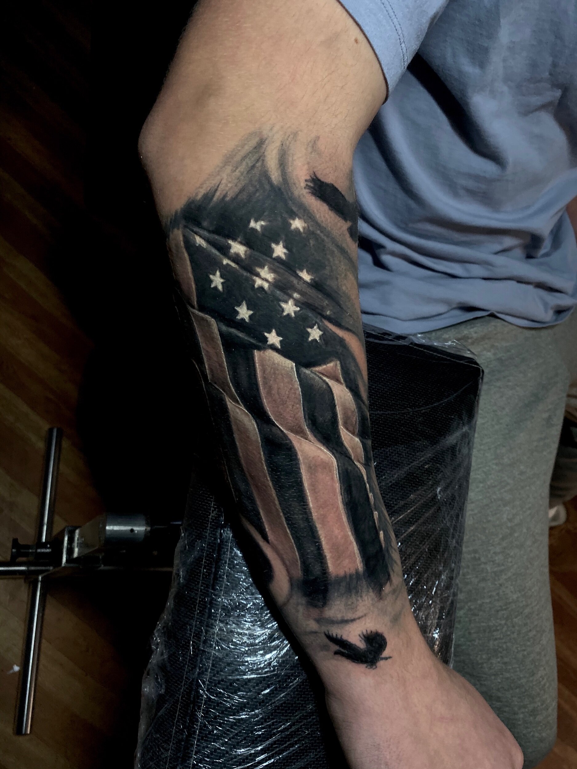 40 Famous Black And Grey Flag Tattoos