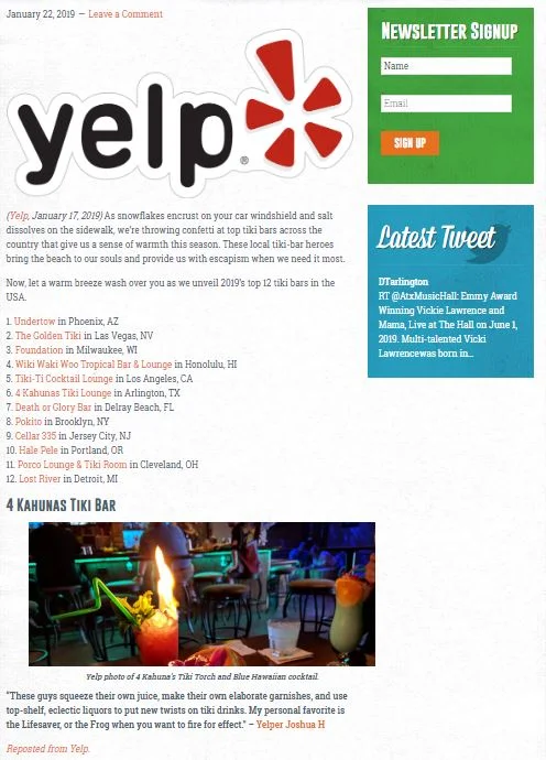 Yelp.com's Top 12 Tiki-tastic Bars in the U.S.