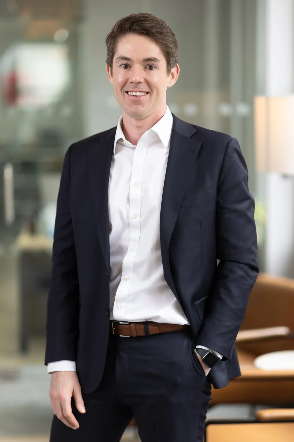 NJ business headshot with office background