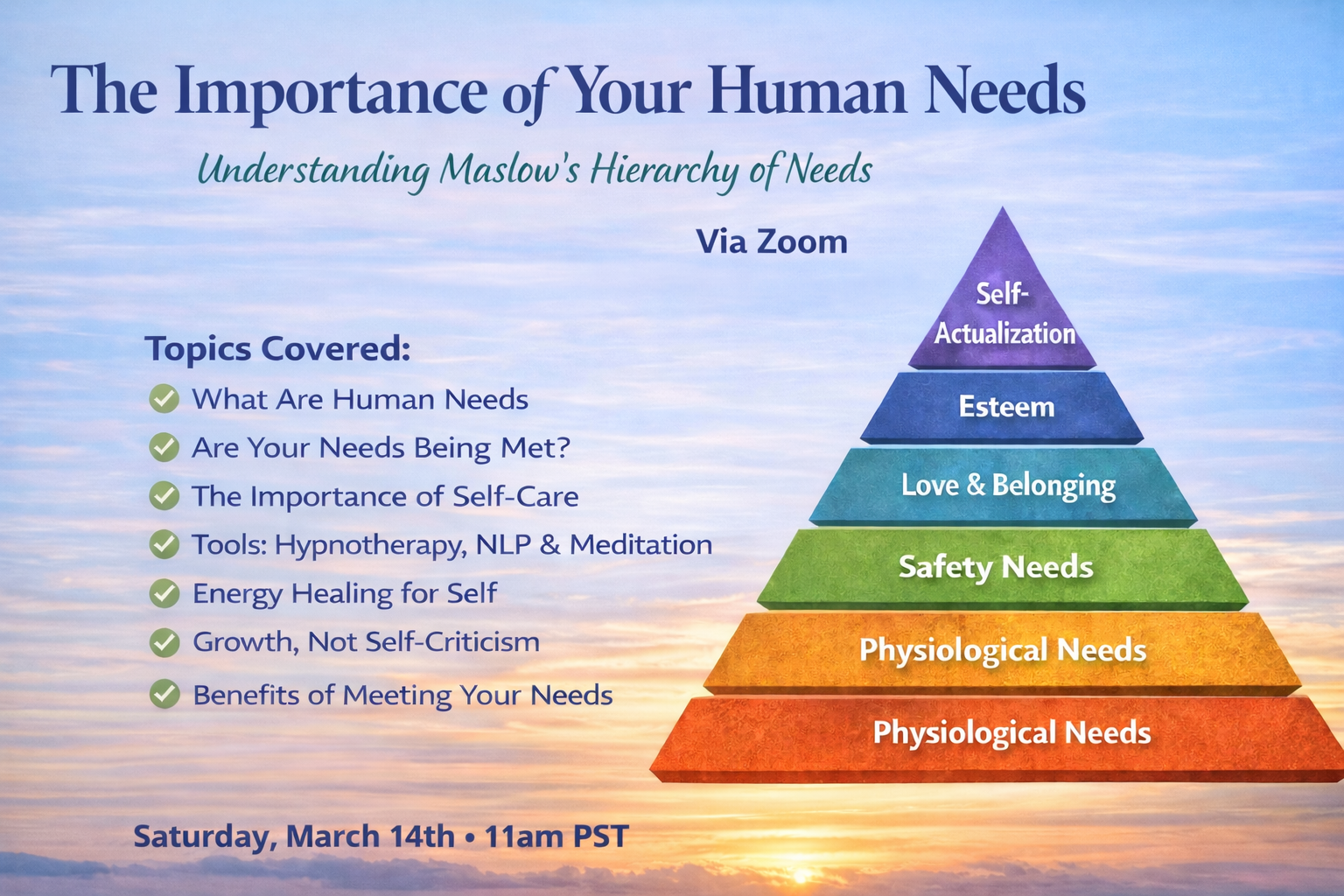 The Importance of Your Human Needs – Online Workshop