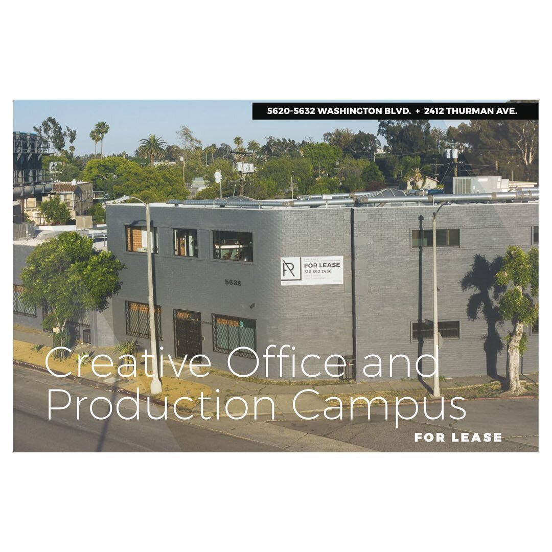 If 2020 has taught us anything, it's the importance of virtual content 💻  We're leasing this killer creative and production facility in the heart of Culver on Washington Blvd 🏢There are 5 separate spaces which can be leased individually or altogeth