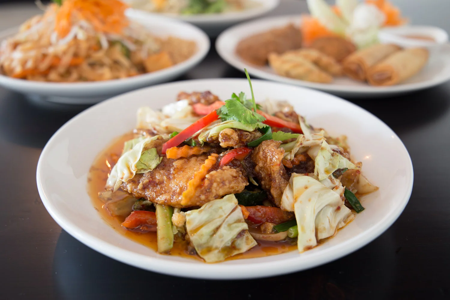 Pad Prik Pro with Crispy Fish