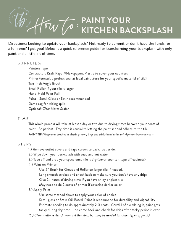 How to Paint your Kitchen Backsplash | www.tinybitsofhappiness.com