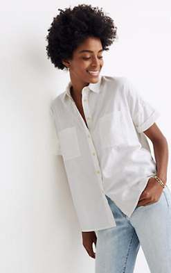 Madewell White Cotton Courier Shirt