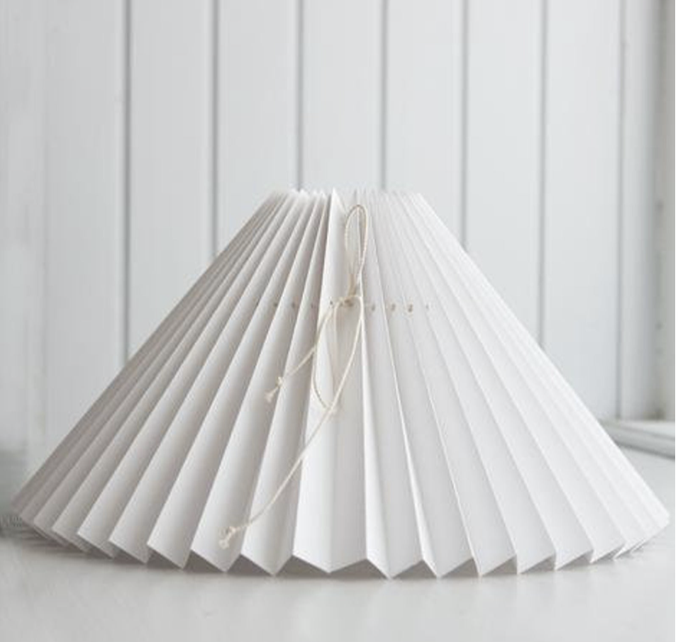 White Knife Pleat Lampshade