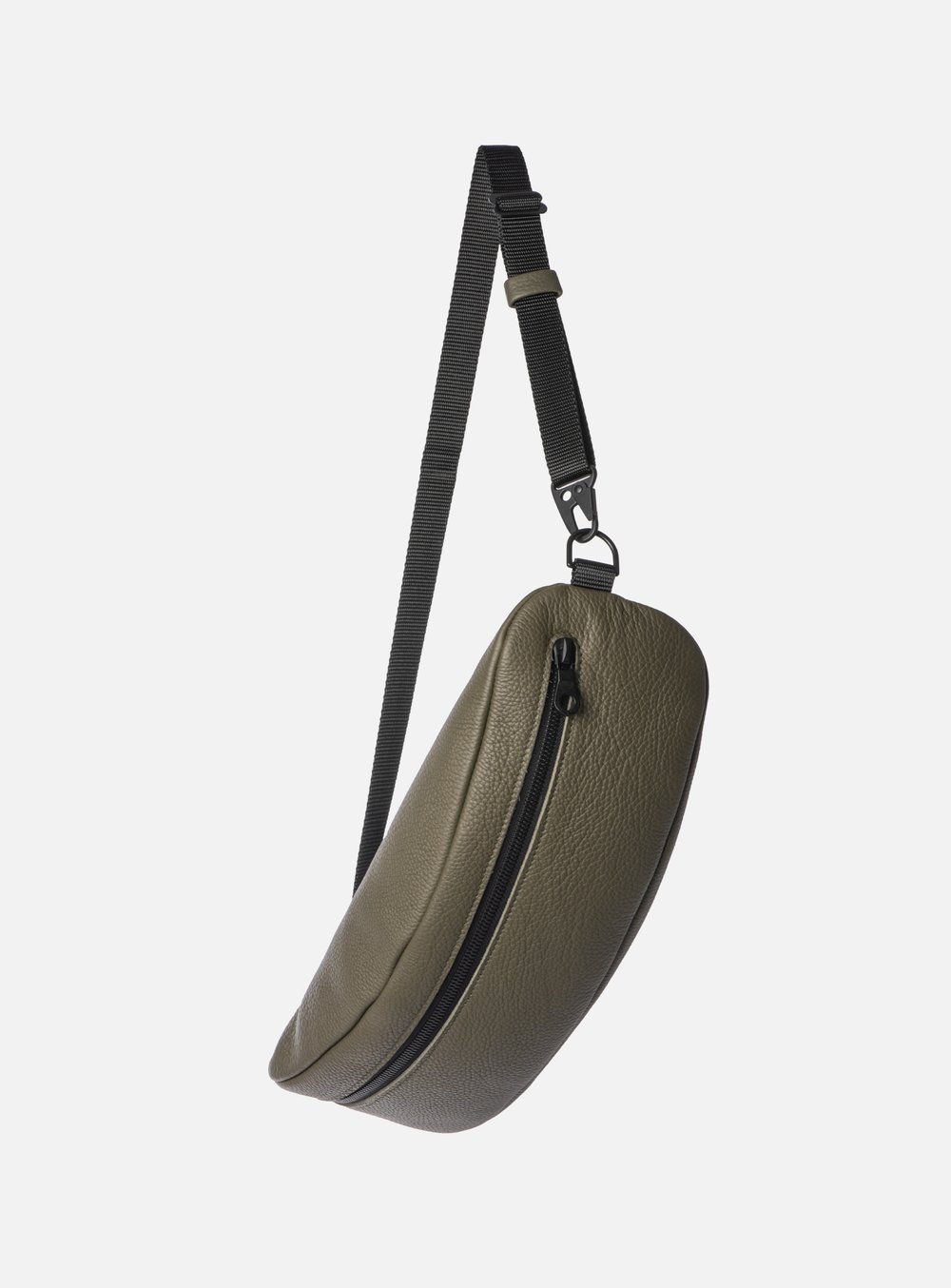 ITALY-Men's handmade genuine leather handbag with metal zip