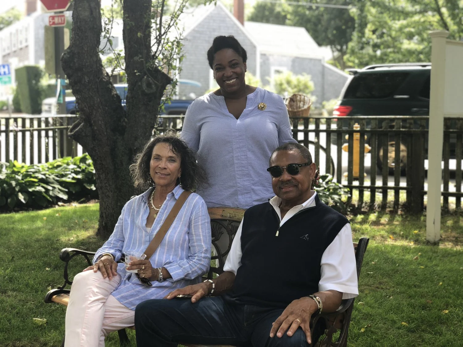 Skip & his wife, Karen,  with Marita Rivero, Executive Director, Museum of African American History Boston/Nantucket. For the Annual Spriggs Lecture on Nantucket at the African Meeting House.