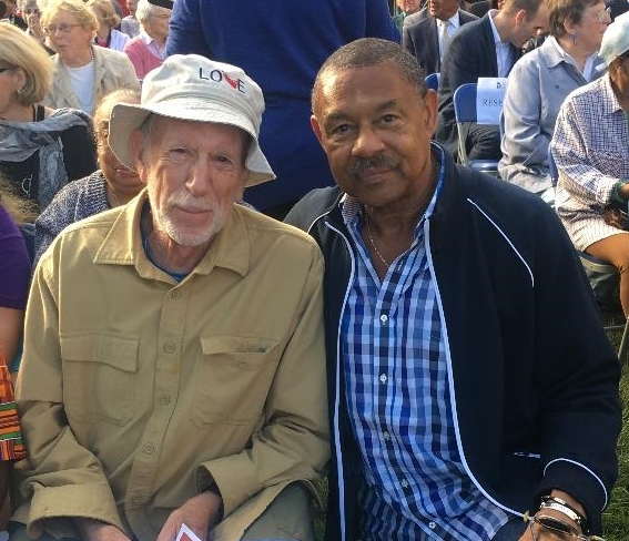  Skip with Lamont Thomas, author of Rise To Be A People – A Biography of Paul Cuffe at the dedication of the Paul Cuffe Park, New Bedford Whaling Museum 9/21/18. 