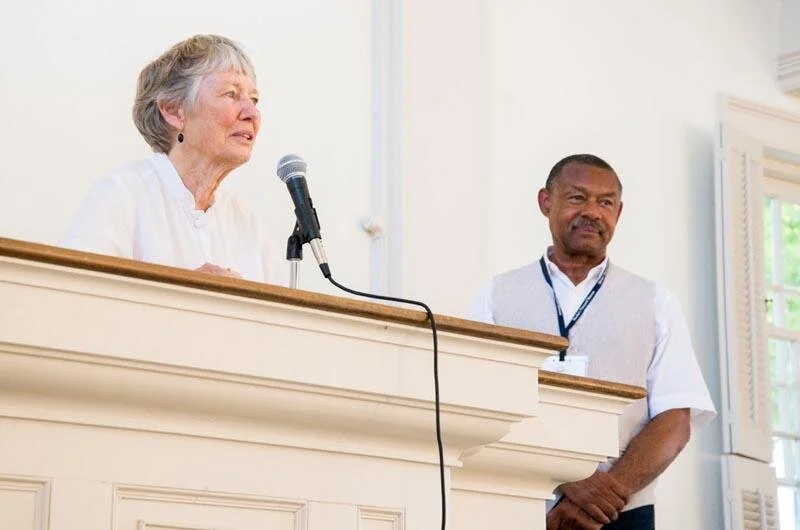 Renee Balter, pictured here with Skip Finley, helped create Cottage City Historic District, the Oak Bluffs Association, and Martha's Vineyard Center for the Visual Arts. - Photo Credit: Ray Ewing
