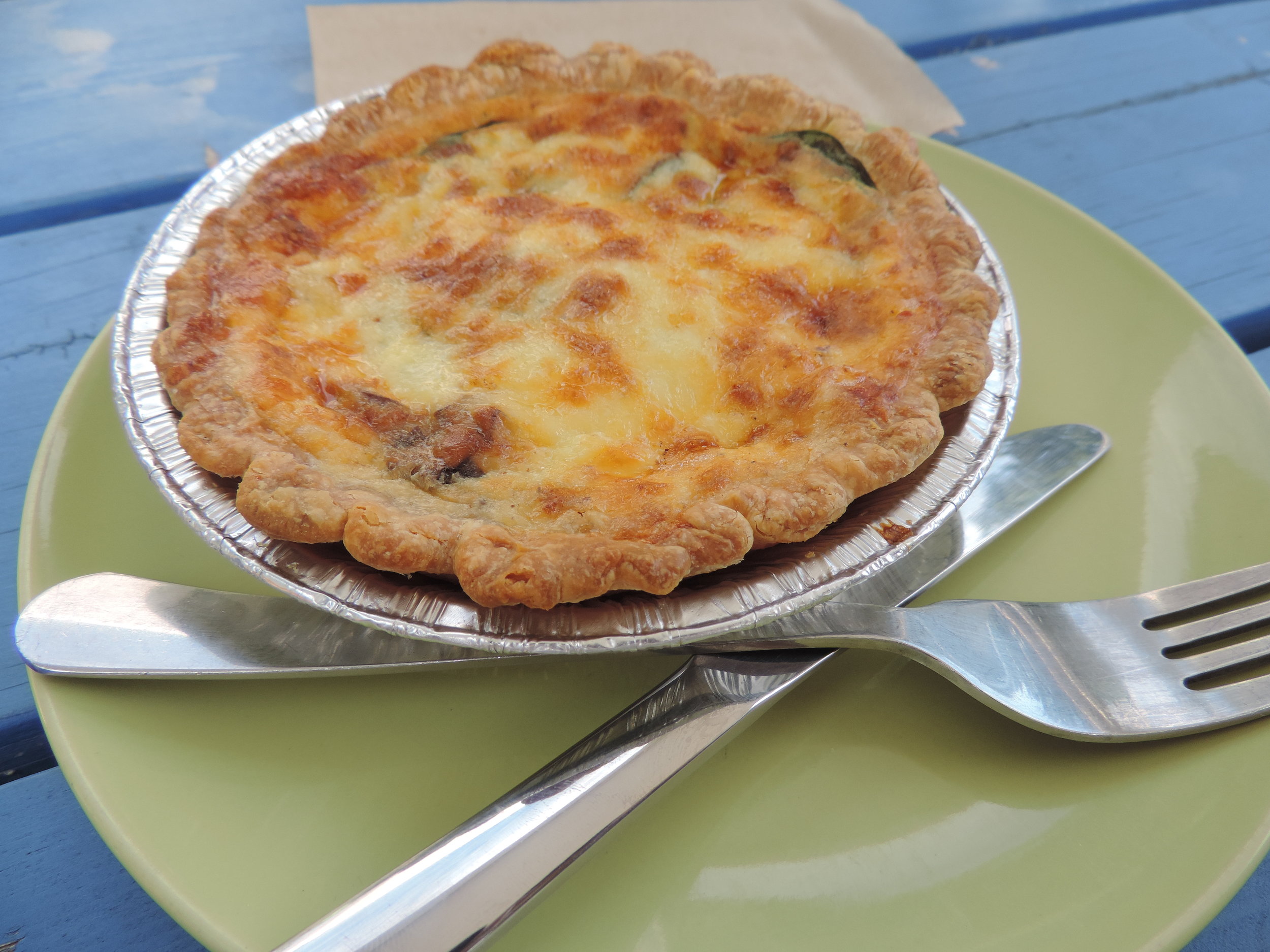 Cheesy and vegetarian quiche, $12.50