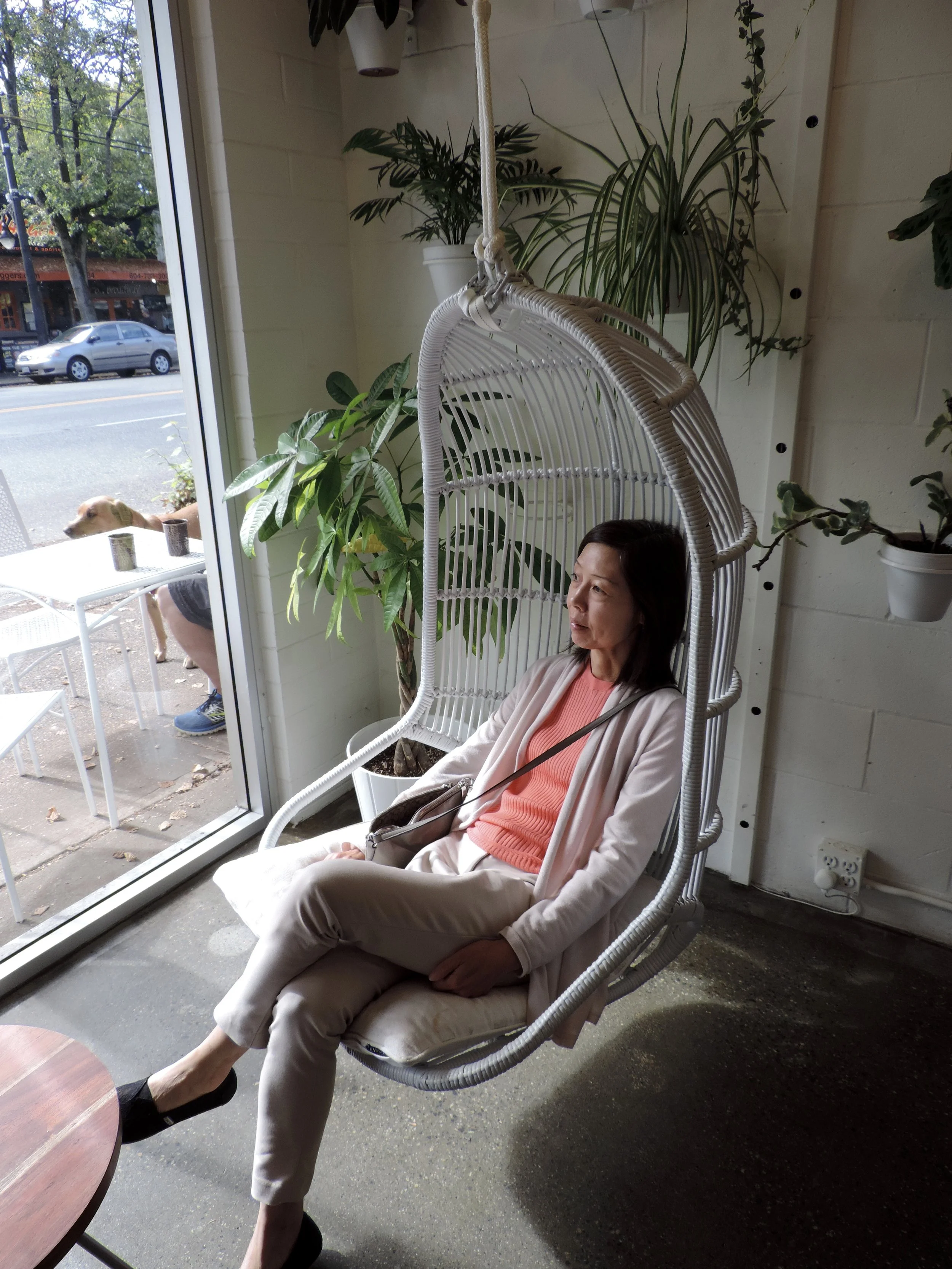 My mom looking rather pleased and #livinginthemoment #momdaughterdate