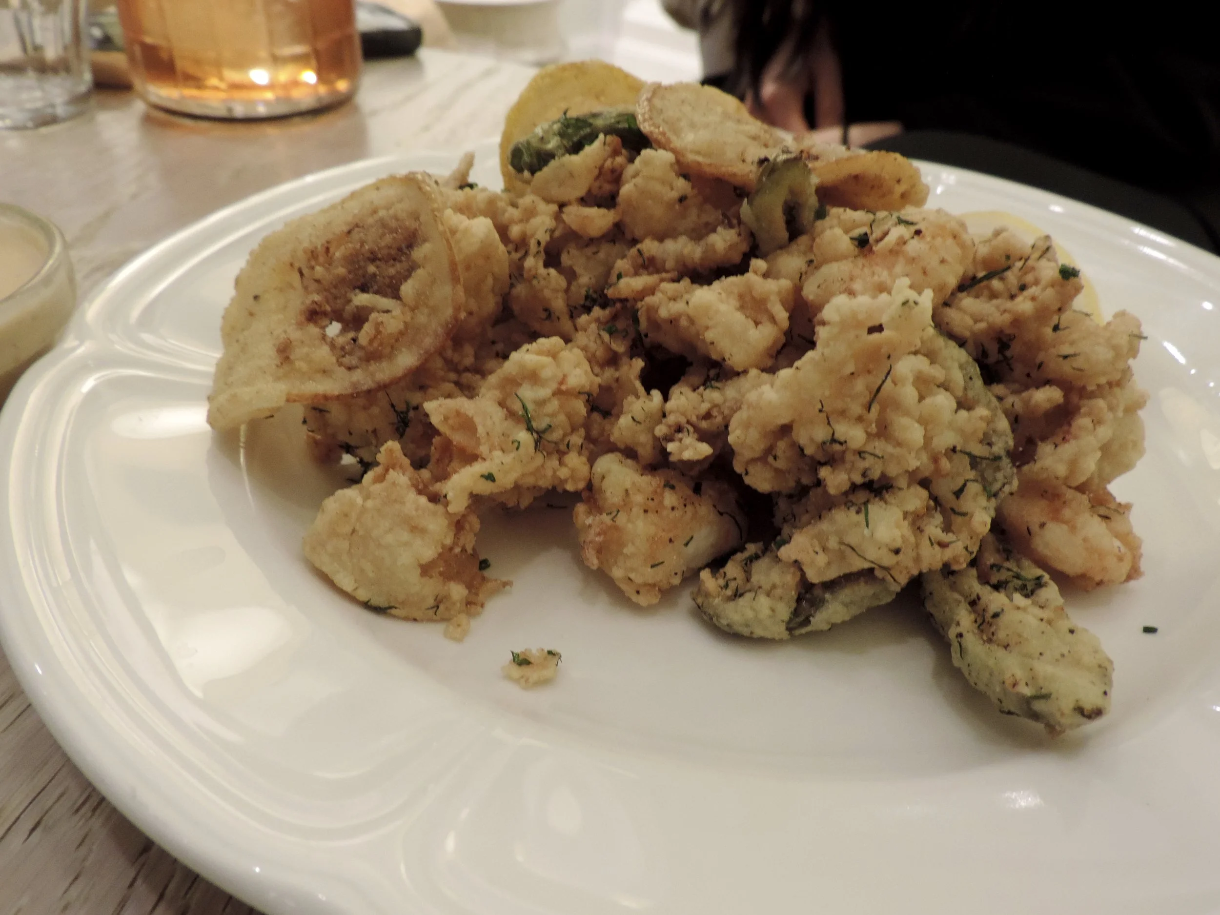 Torino Fry - calamari, side-strip shrimp, shishito peppers, spicy japanese mayonnaise