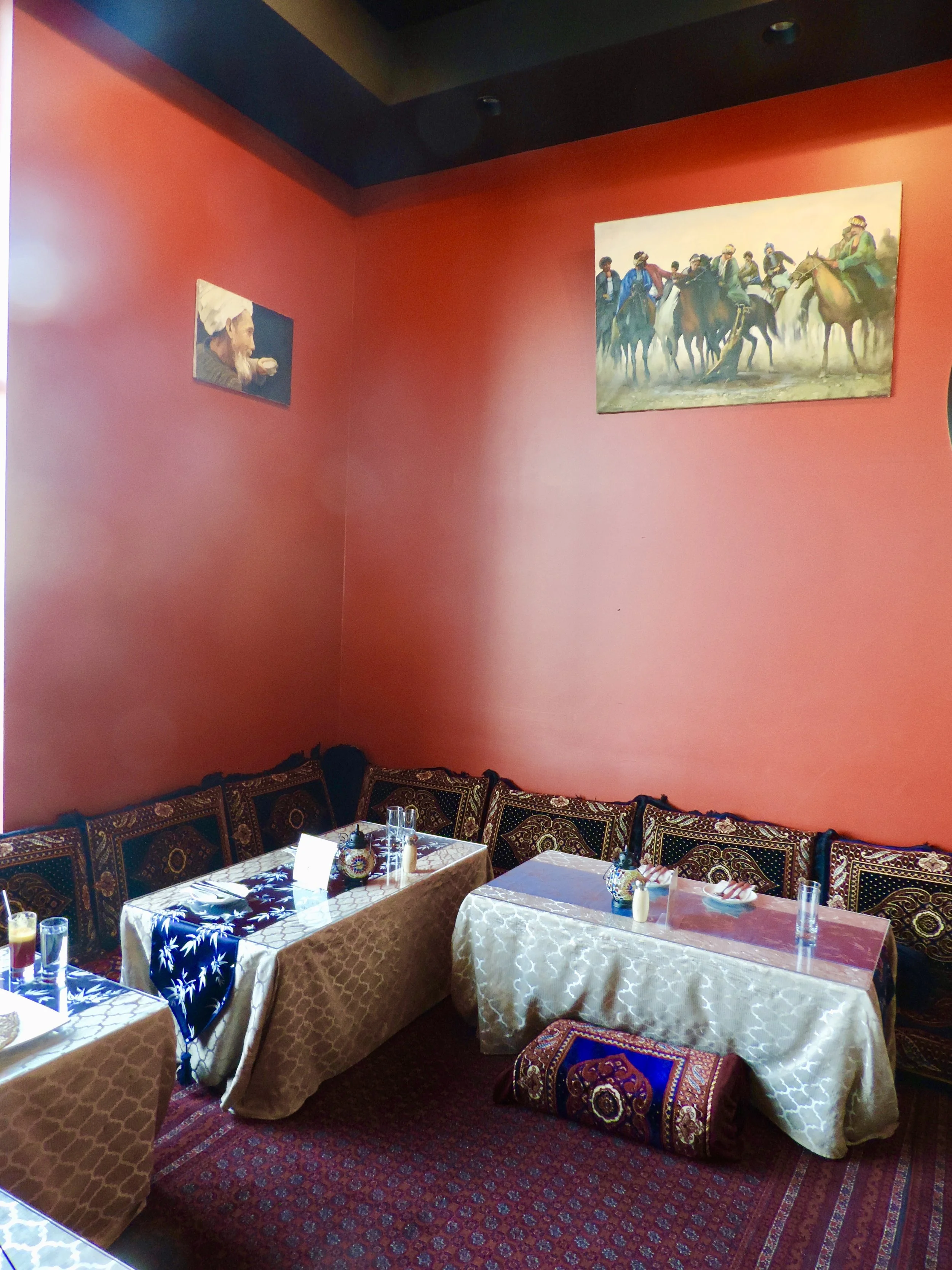 I was very intrigued to see this seating section which looks so authentically Afghanistan.