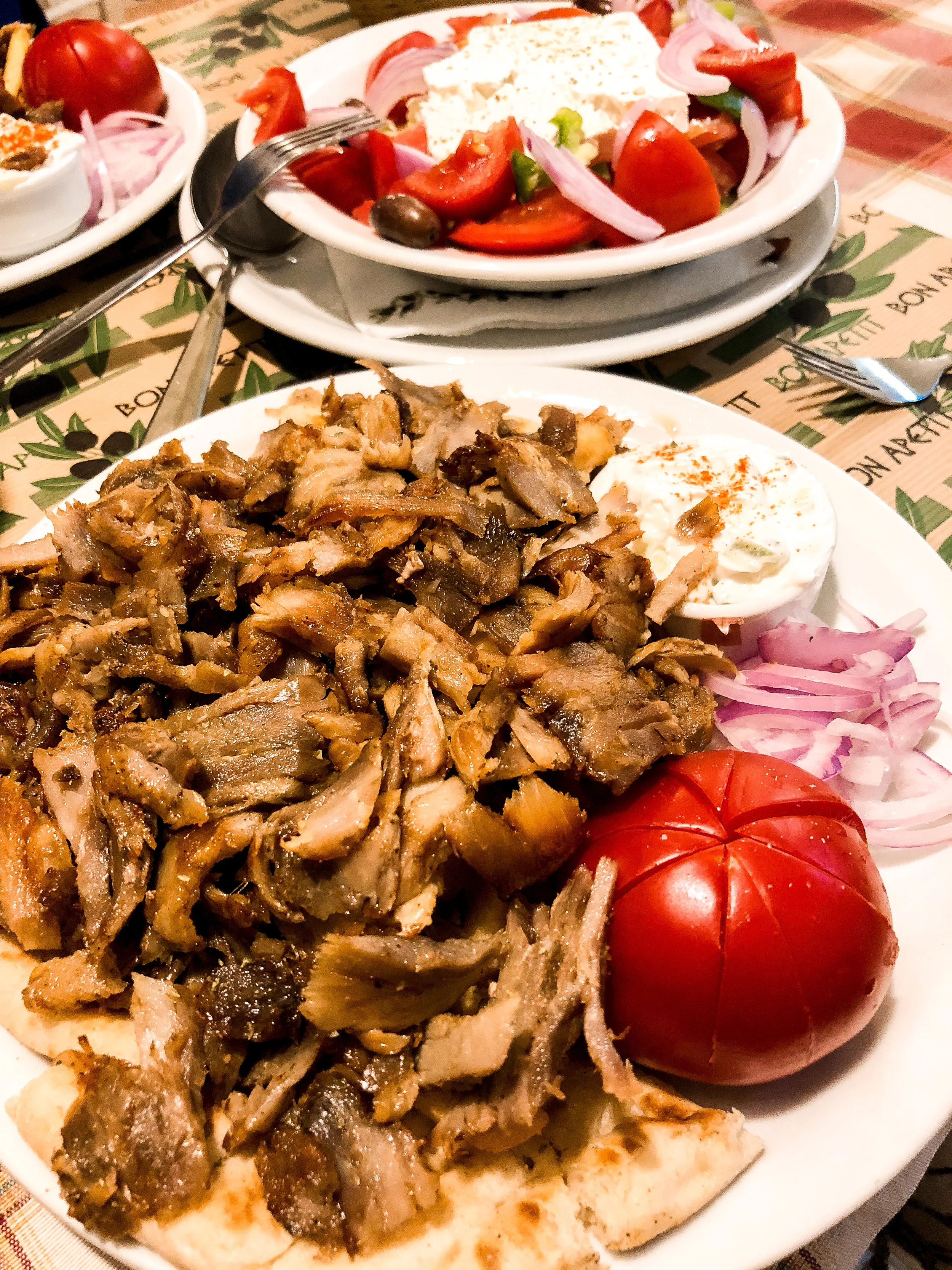 The mound of food you get at Gyrogiali. Every bite of it was more delicious than the last!