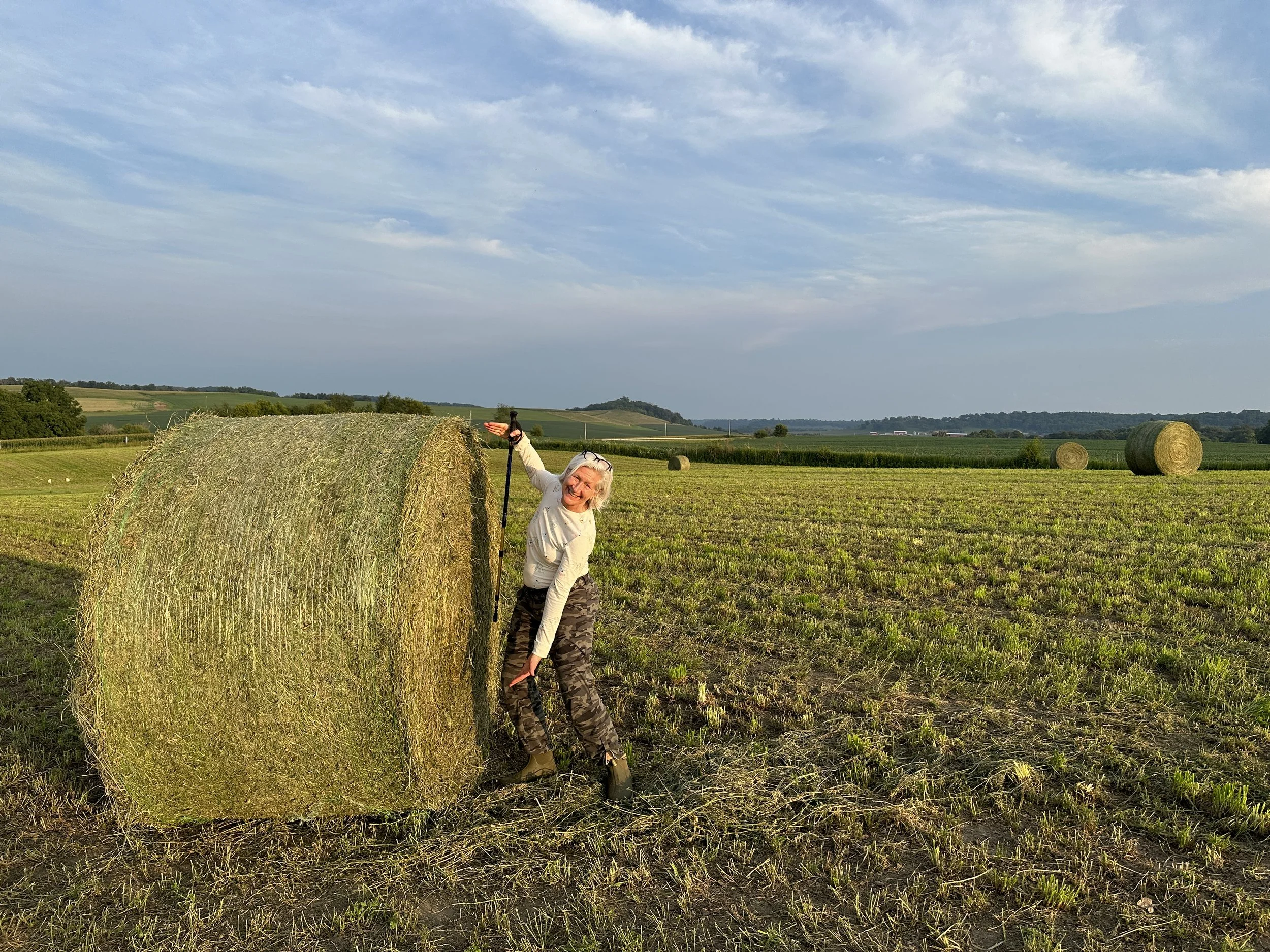 4 Kim at the Farmhouse- yep we have alfalfa.JPG