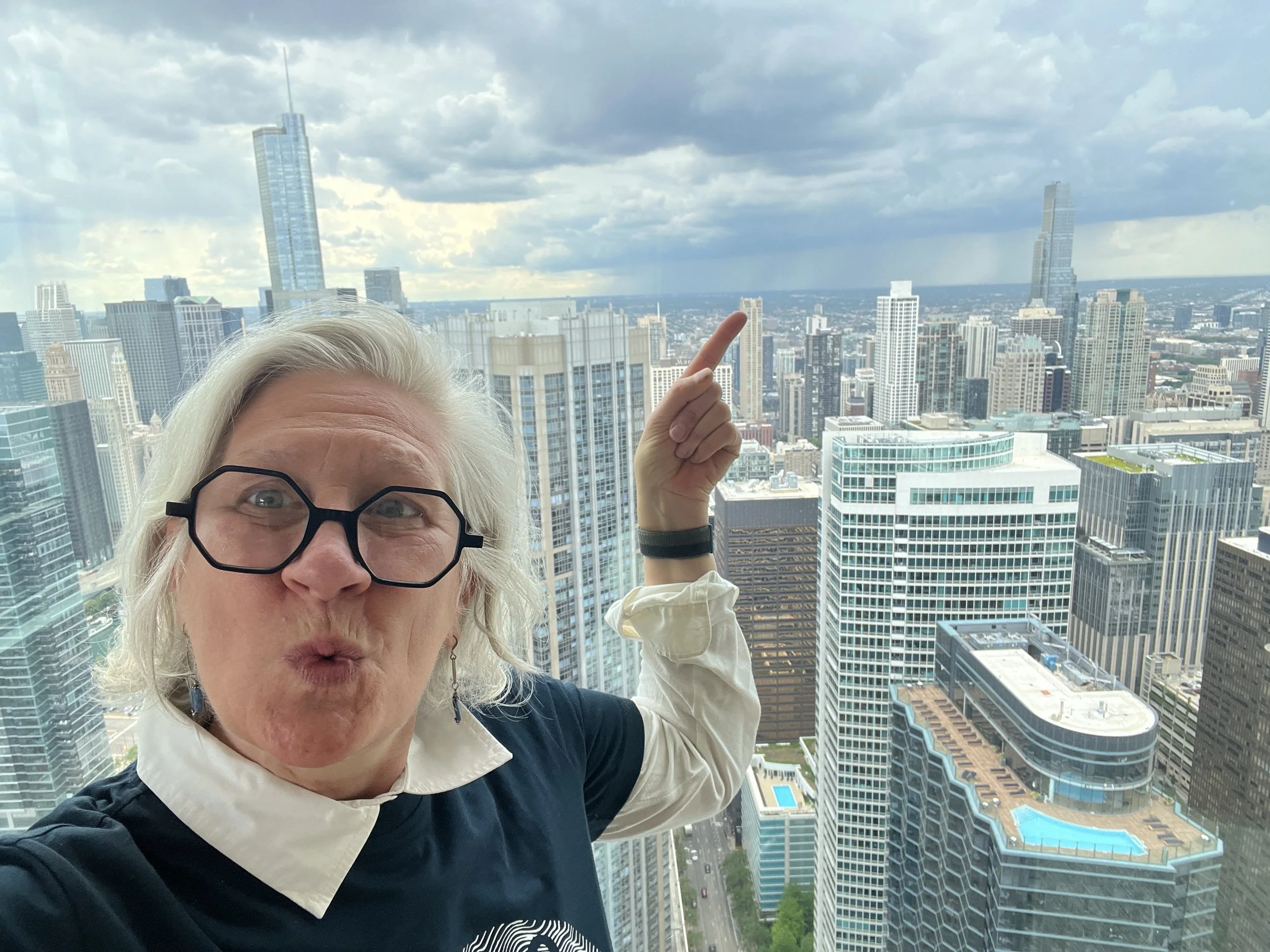 Kim showing us the view
