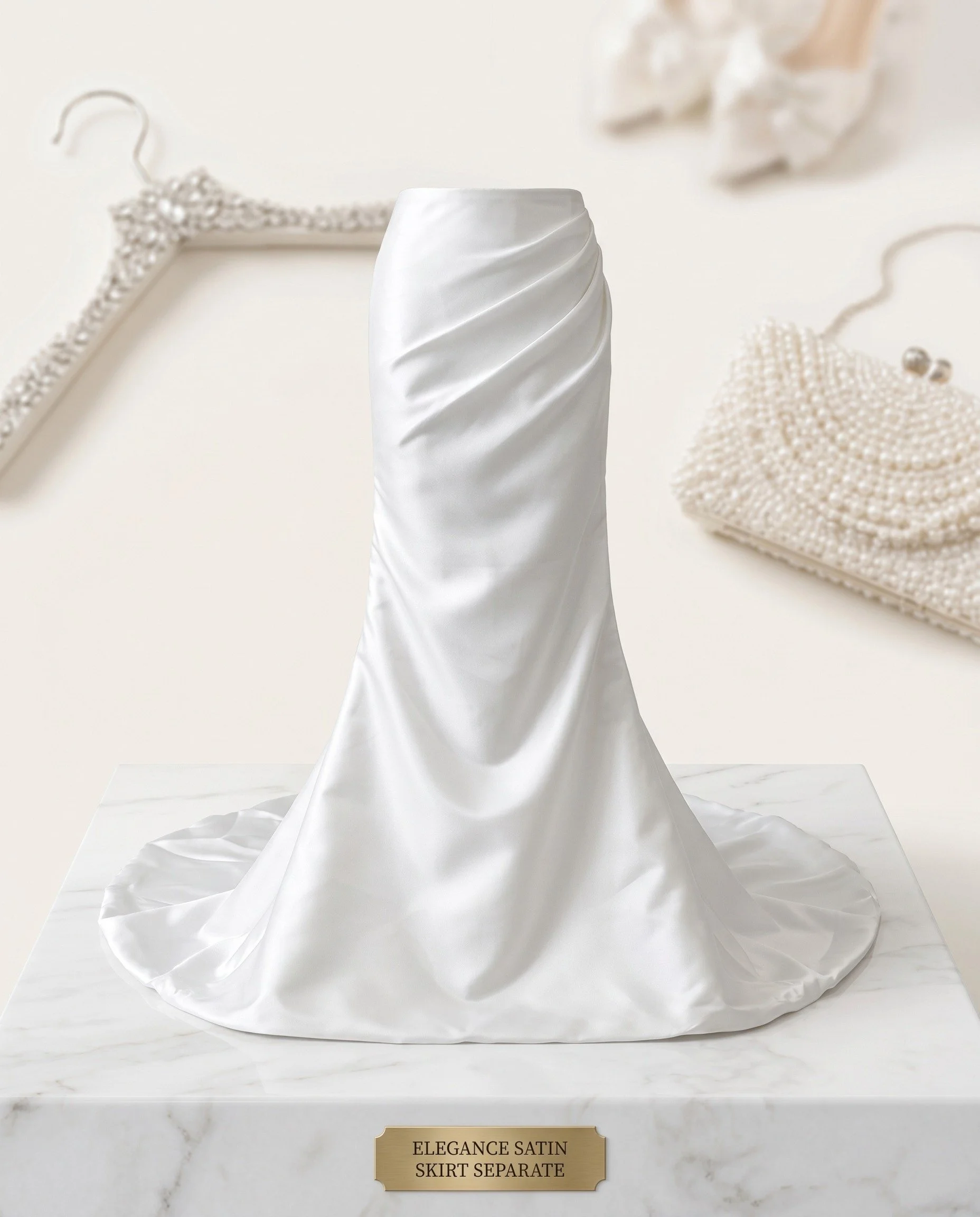 draped hip mikado skirt with small train