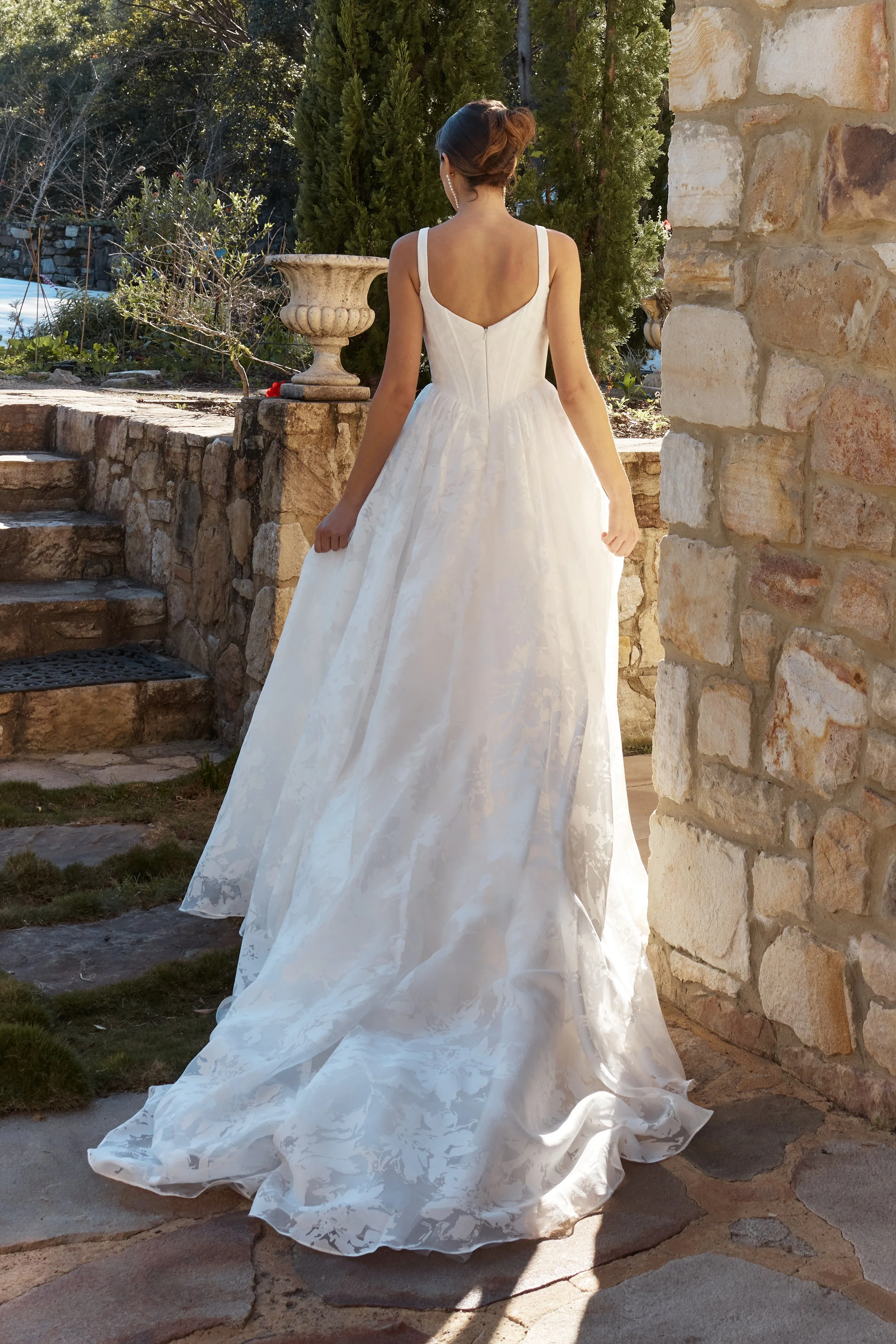Bromeliad Bridal Gown | Embossed Organza A-Line Wedding Dress