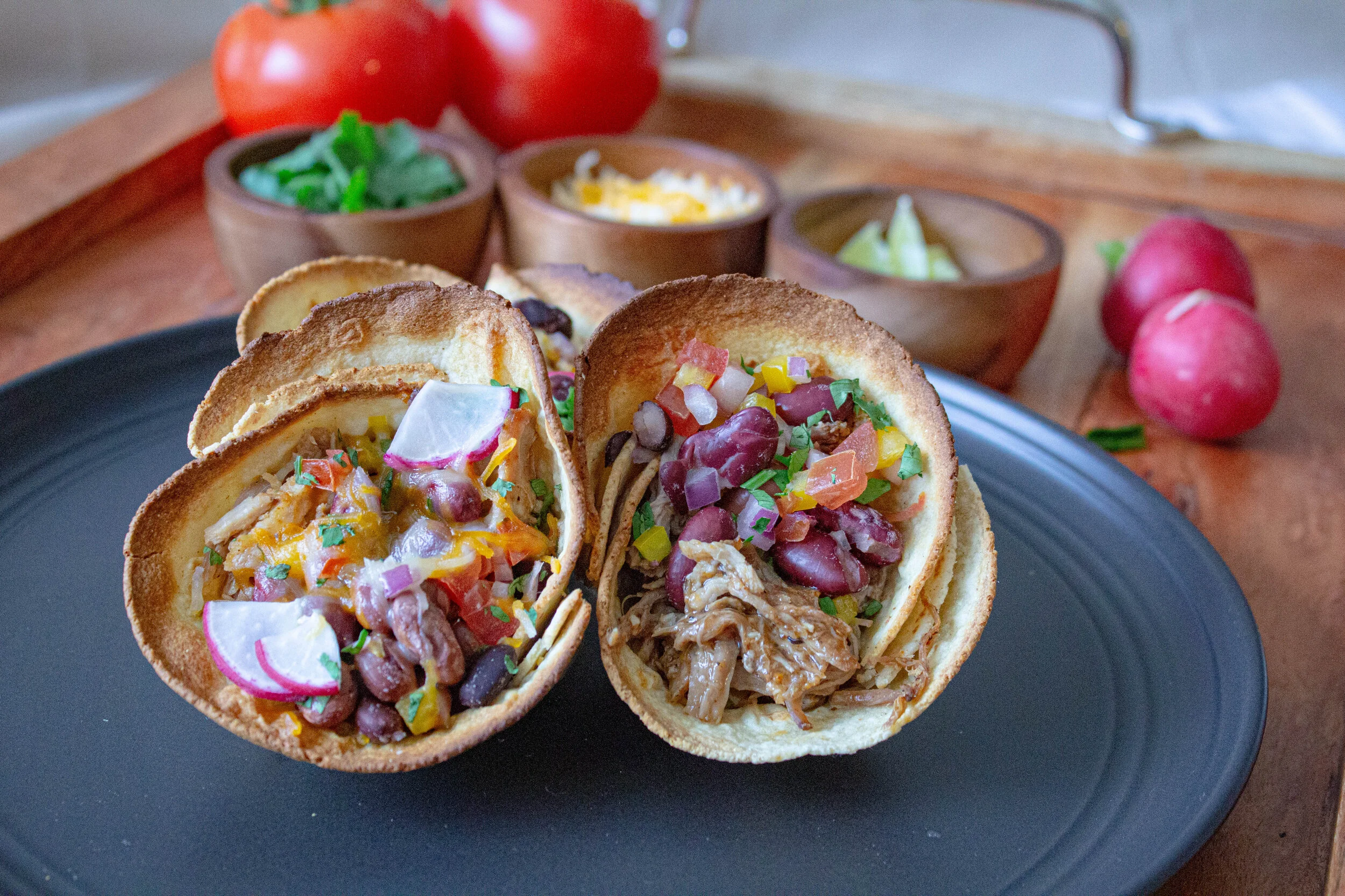 Roasted Pulled Pork Tostada Cups