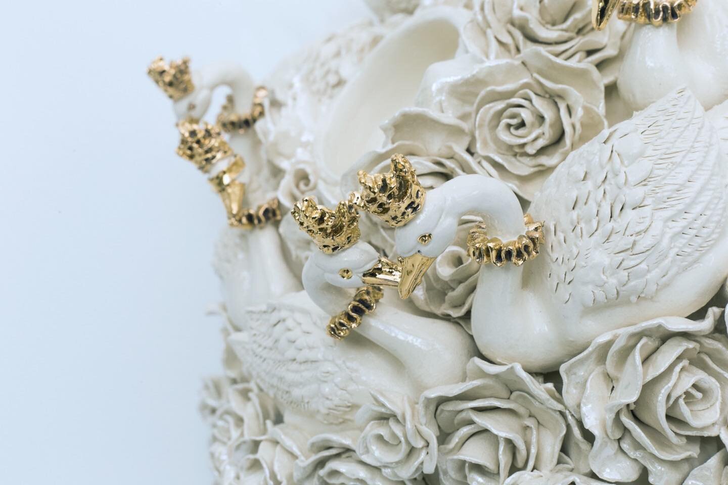 Detail of swans from CROWN OF SWANS sculpture I built for my &ldquo;Lucid Dreams&rdquo; exhibition @Newzones Gallery #susannahmontague
