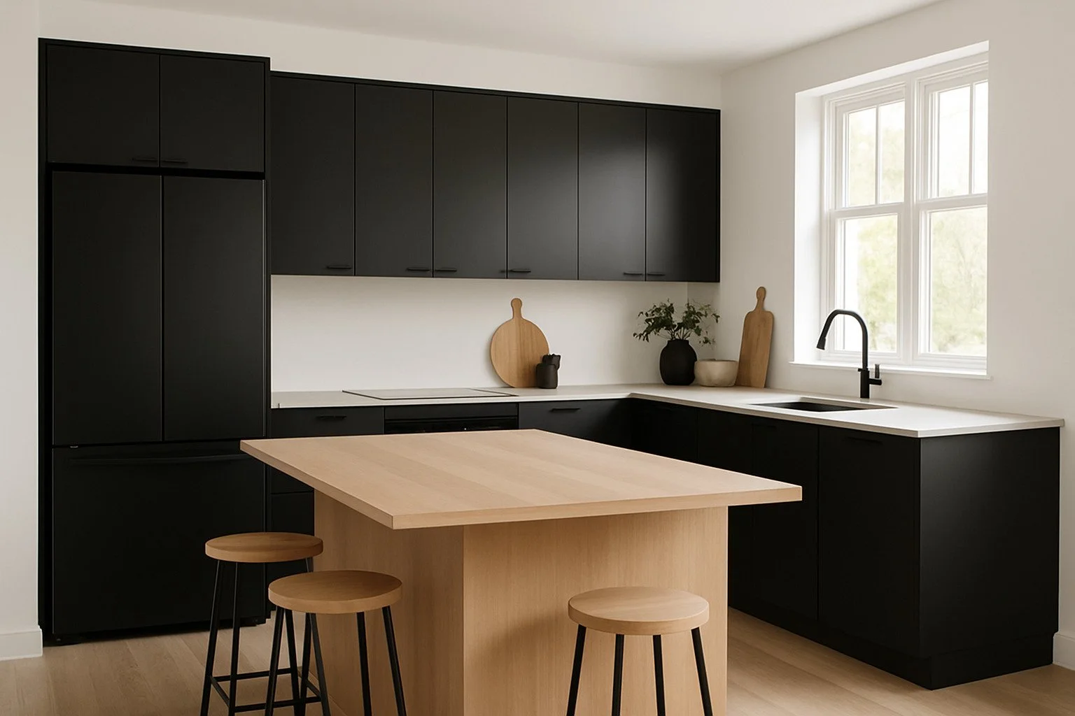 Matte Black Kitchen Cabinets That Make a Statement