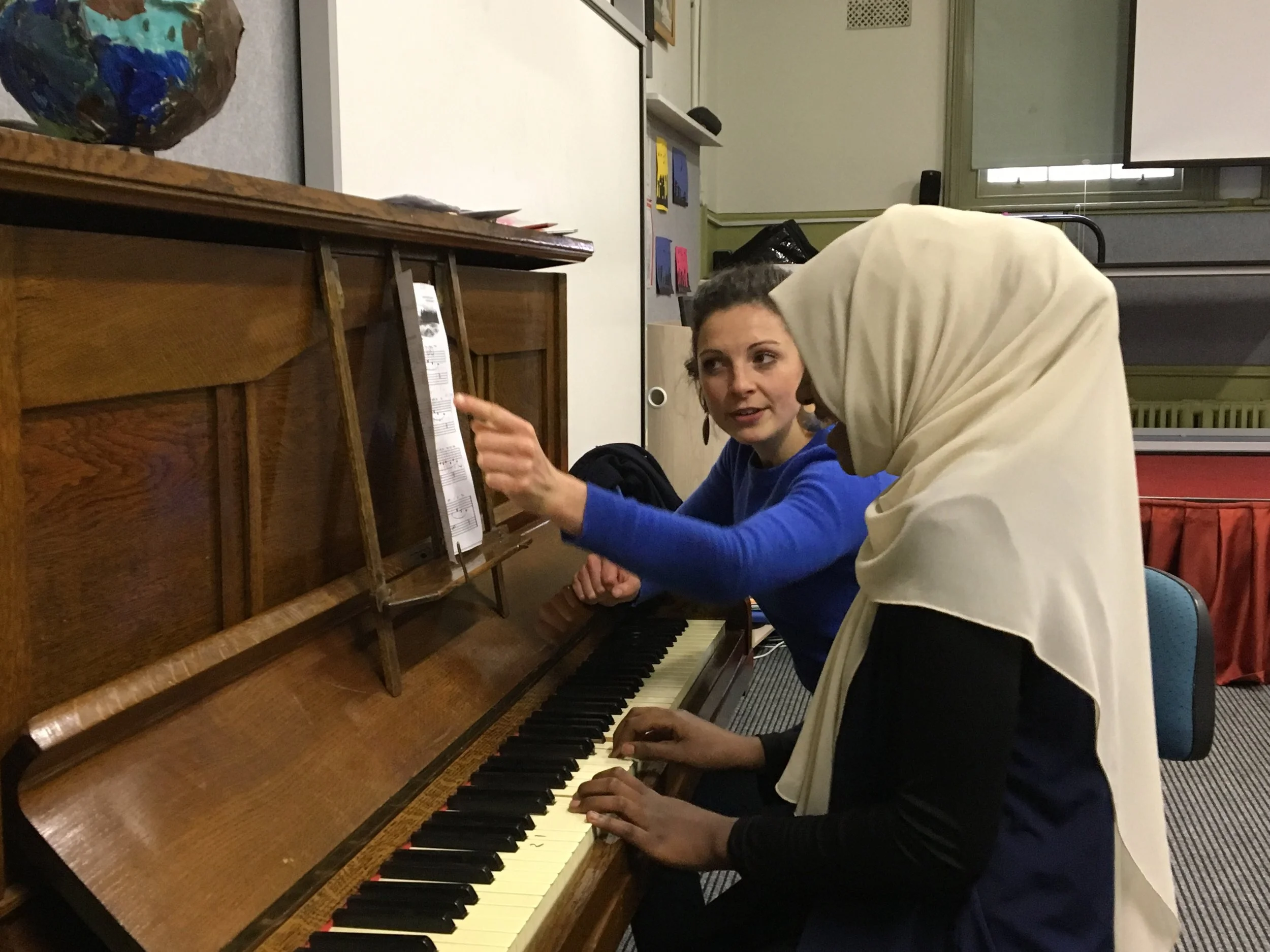 Georgina Lewis teaching at the Collingwood English Language School. Photo by Joel Carnegie.
