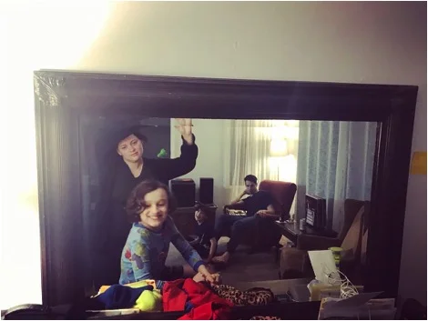 The Conway family in their mirror.