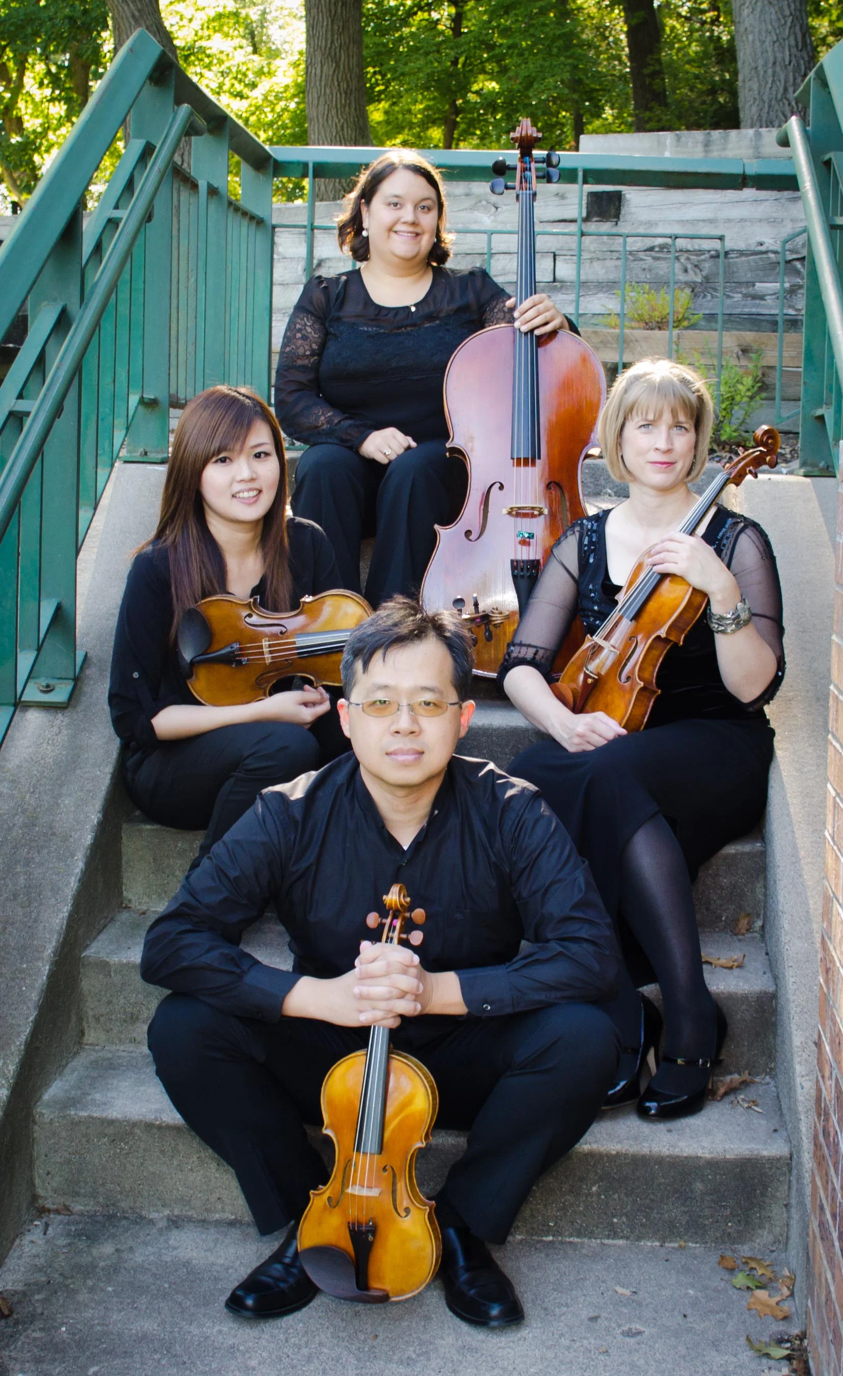 Meadowlark String Quartet: Hsin-Yin (Cindy) Min, violin; Te-Chiang (Bacco) Liu, violin; Kelsey Farr, viola (not pictured); Lindsay Schlemmer, cello