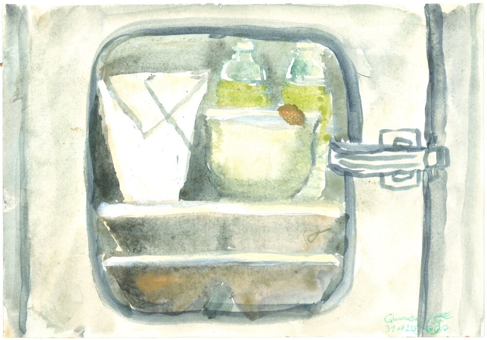 039 of 125 - Provisions in a Box 2021 Watercolor, ink, and acrylic on paper HKD500.jpg