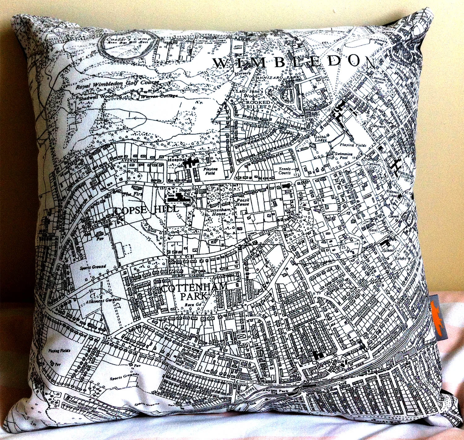 Caesar's Camp to Cottenham Park . Using the top of One of Fiona's map tea towels Design No. 38.