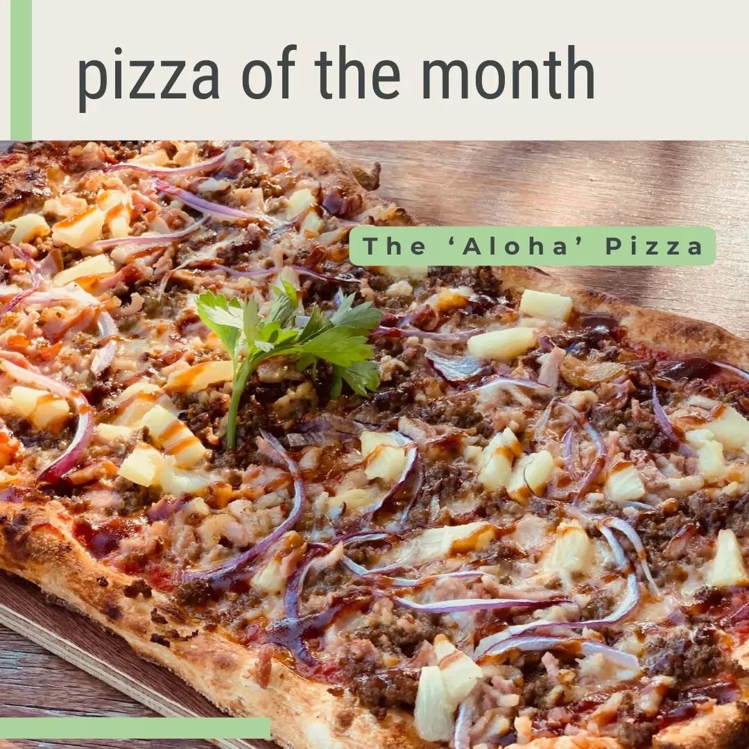 Have you tried our special of the month, the Aloha Pizza?

This taste of paradise has a tomato sugo base, topped with&nbsp;mozzarella, beef, bacon, red onion, pineapple &amp; bbq sauce!&nbsp;Available for dine-in &amp; takeaway.

#HealthyPizza the #3