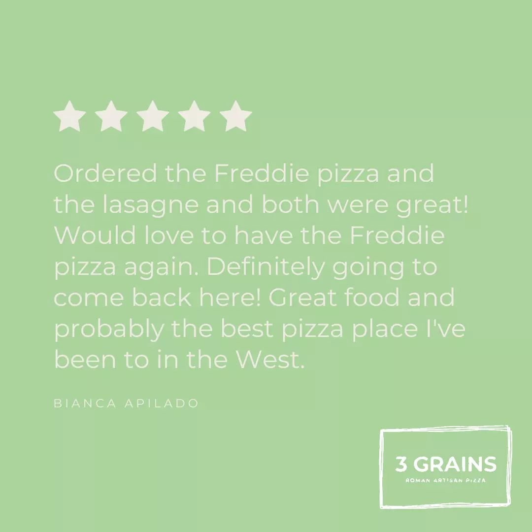 Thanks for the feedback Bianca, we love a happy customer! 😊

Curious about what other customers think of us? Just Google 3 GRAINS and see for yourself! 🌟

#HealthyPizza the #3GRAINS Way!
Dine-in &amp; Takeaway
📍68 Stevedore Street, Williamstown
👉