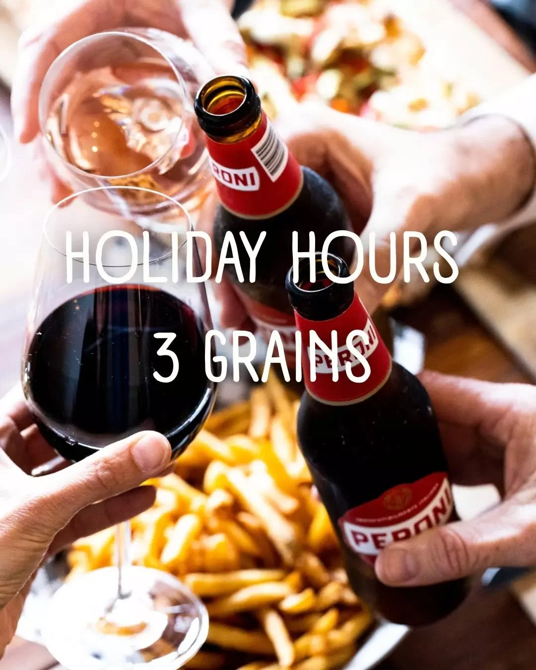 End-of-year catch-ups made easy. 
Book a table, order Roman pizza, relax.

#3GRAINS #EndOfYearEats #RomanPizza