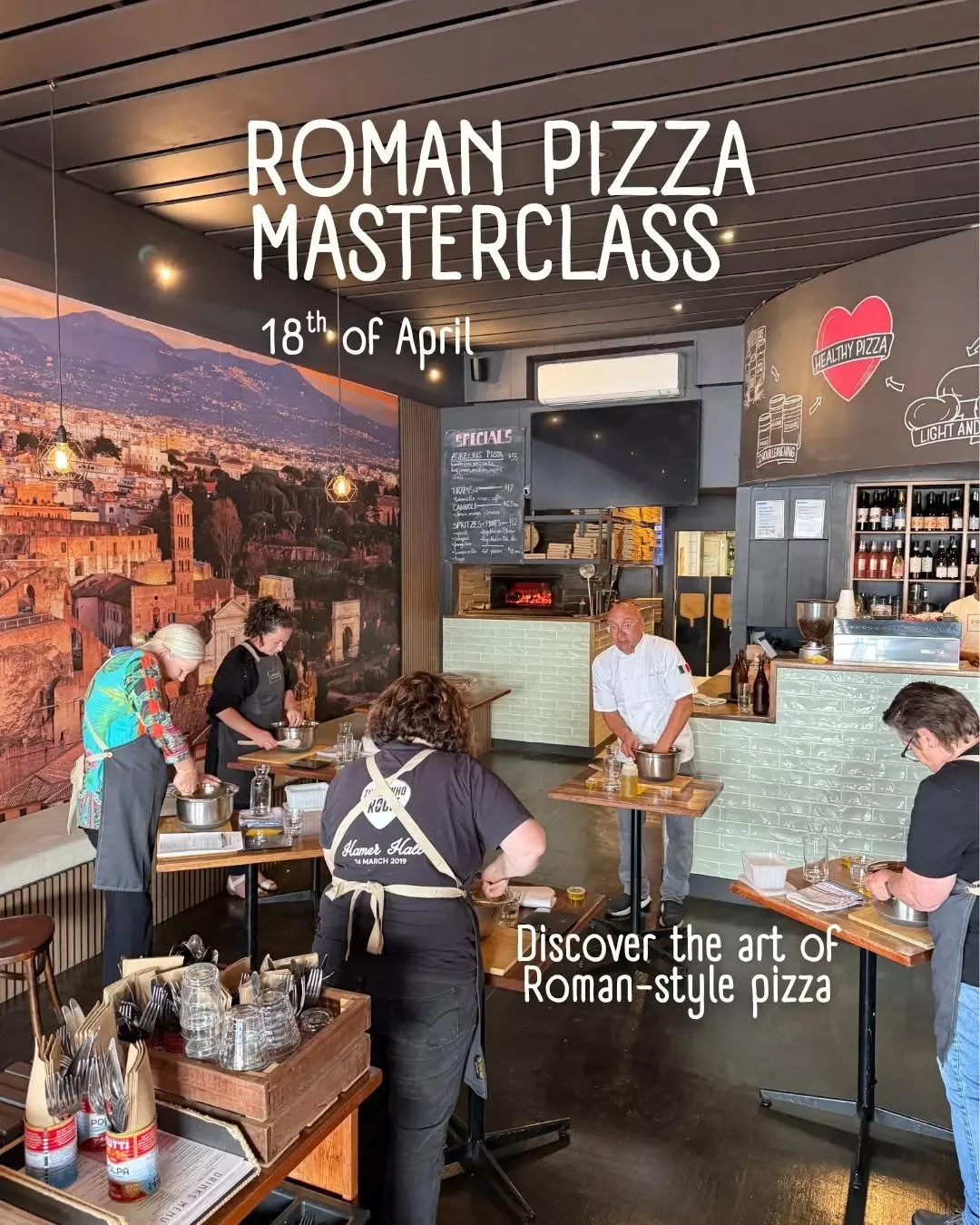 Final spots - Roman Pizza Masterclass, this Saturday 18 April. 🍕
A three hour, fully hands on experience where you will mix, stretch, top and bake your own pizza under the guidance of Paolo Bondi founder and pizza chef at 3 GRAINS. 

Small group, re